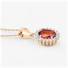 Image 3 : 14KT Yellow Gold 1.87ctw Spessartite Garnet and White Diamond Pendant
