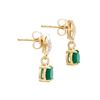 Image 2 : Plated 18KT Yellow Gold 1.22cts Green Agate and Diamond Earrings