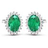 Image 4 : 14KT White Gold 2.00ctw Emerald and Diamond Earrings