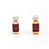 Image 1 : Plated 18KT Yellow Gold 1.04cts Garnet and Diamond Earrings