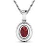 Image 3 : 14KT White Gold 1.50ct Ruby and Diamond Pendant with Chain