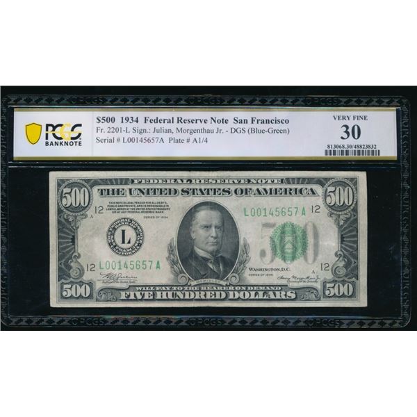1934 $500 San Francisco FRN PCGS 30