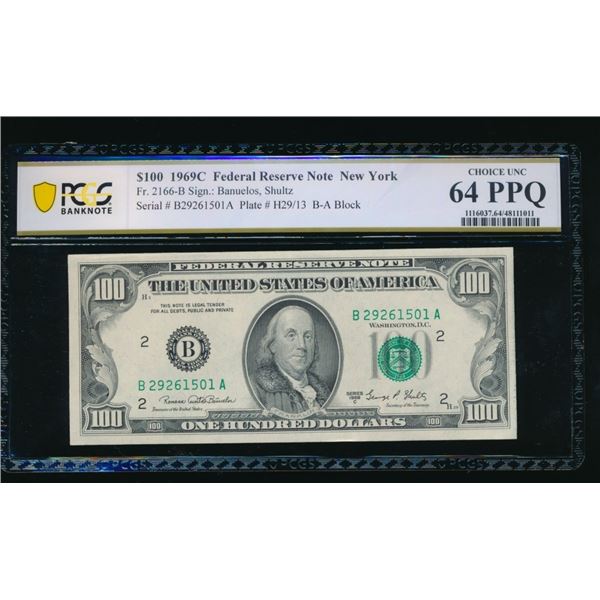 1969C $100 New York FRN PCGS 64PPQ