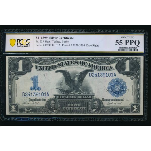1899 $1 Black Eagle Silver Certificate PMG 55PPQ
