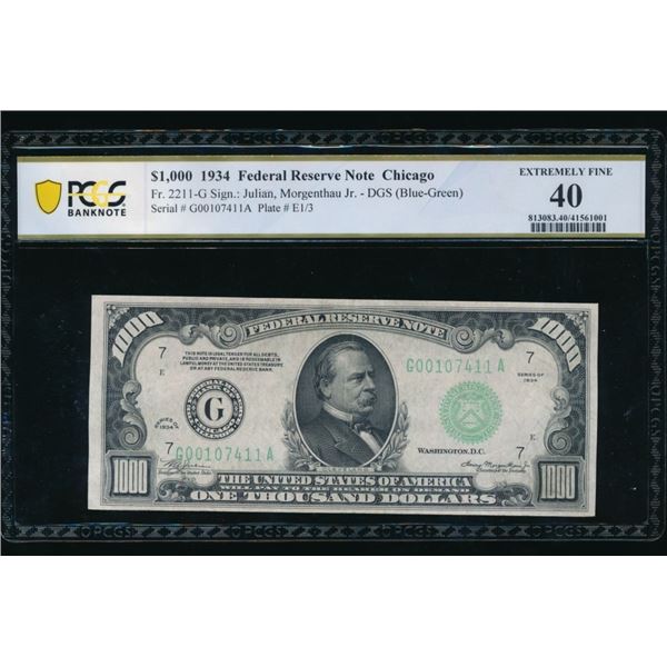 1934 $1000 Chicago FRN PCGS 40