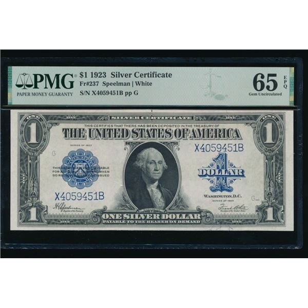 1923 $1 Silver Certificate PMG 65EPQ