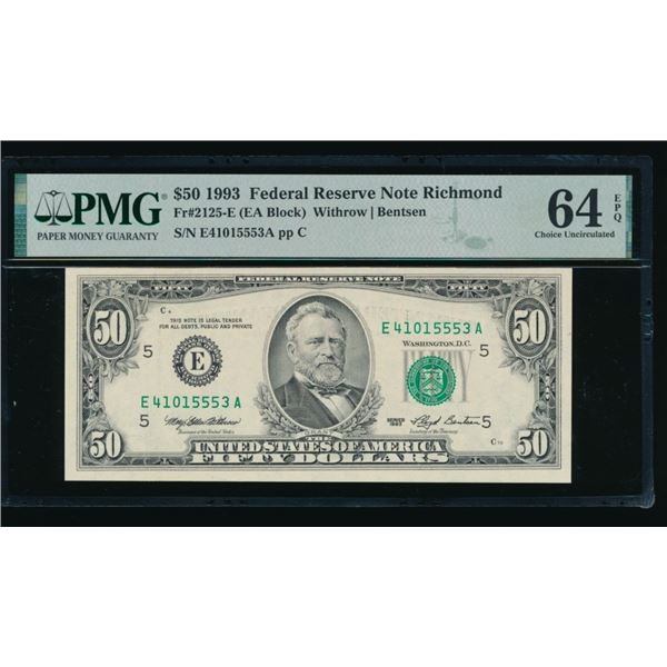 1993 $50 Richmond FRN PCGS 64EPQ