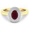 Image 1 : 14KT Yellow Gold 0.95ct Ruby and Diamond Ring