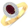 Image 2 : 14KT Yellow Gold 0.95ct Ruby and Diamond Ring