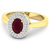 Image 3 : 14KT Yellow Gold 0.95ct Ruby and Diamond Ring