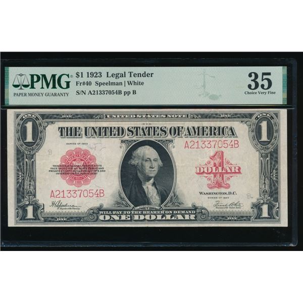 1923 $1 Legal Tender Note PMG 35