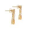 Image 2 : Plated 18KT Yellow Gold 2.66cts Citrine and Diamond Earrings