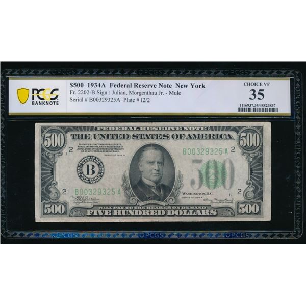 1934A $500 New York FRN PCGS 35