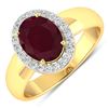 Image 2 : 14KT Yellow Gold 2.3ct Ruby and Diamond Ring