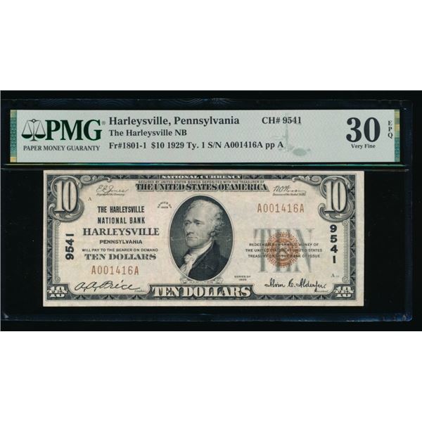 1929 $10 Harleysville PA National PMG 30EPQ