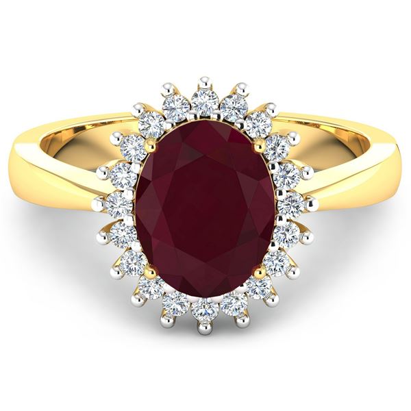 14KT Yellow Gold 1.5ct Ruby and Diamond Ring