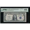 Image 1 : 1935A $1 Experimental S Silver Certificate PMG 64
