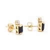 Image 2 : Plated 18KT Yellow Gold 1.32cts Sapphires and Diamond Earrings