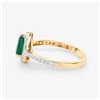 Image 3 : 14KT Yellow Gold 0.88ctw Zambian Emerald and White Diamond Ring