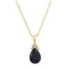 Image 1 : Plated 18KT Yellow Gold 6.06ctw Black Sapphire and Diamond Pendant with Chain