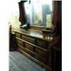 Image 2 : 7-drawer dresser with lighted mirror; double bed/foot board (99)