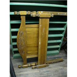 homemade shelf with 8 shelves; single bed frame-head/foot board (99)