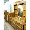 Image 1 : Lot of matching bedroom set: 7-drawer dresser with mirror; 5-drawer dresser; king-size bed with mirr