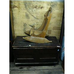 Old trunk; child's rocking chair (99)