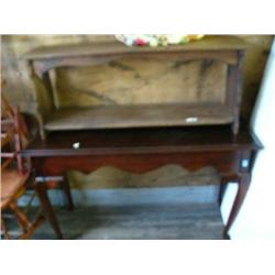 Hall table; wooden bench (99)