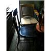 Image 2 : Lot of 6 chairs: 3 matching; 1 on wheels; 1 antique (99)