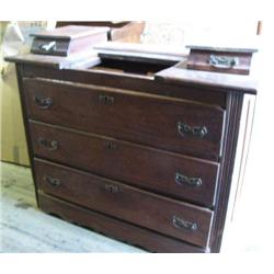 Antique dresser with mirror- 3-drawer, 2-door (99)