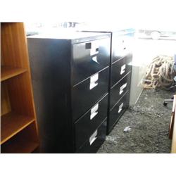 Lot of 2 four-drawer black file cabinets (107)
