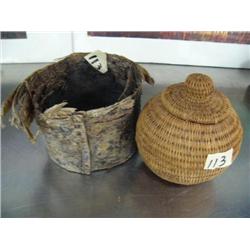 Woven Grass Basket and an Ancient Baleen Container (3)