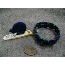 Arctic Opal Bear mounted on Ivory and Matching Bracelet (2)