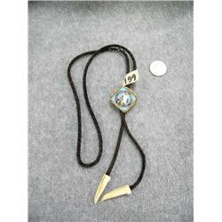Bolo Tie with the Alaska Purchase Centennial 1967 with drops of Ivory Kayaks (2)