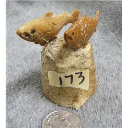 Pair of Bone Carved Fish (2)