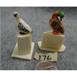 2 Ivory Birds 2" High Tommy Pushruk (2)