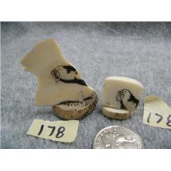 2 Scrimshawed Ivory pieces by Carson Sockpick (2)
