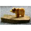Image 3 : 3 Pieces:   1 1/2" fossilized Ivory Bear,  2" Soapstone Box and 3" Ivory carving of Birdman (2)