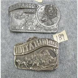 2 Iditarod Belt Buckles 1986 and 1987 (2)