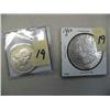 Image 1 : Lot of 2: 1893 u. Columbian Expedition half dollar; 1882 O b. u. Morgan dollar (3)