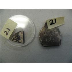 Lot of 2 altered or cut coin pieces (3)