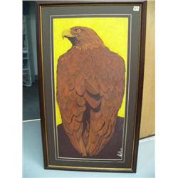 Original pen and ink by Hellex of an eagle- frame size is 14" 28"