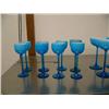Image 2 : Set of Italian cobalt blue and wite inside 23 goblets with stems (500)