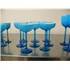 Image 3 : Set of Italian cobalt blue and wite inside 23 goblets with stems (500)