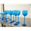 Image 4 : Set of Italian cobalt blue and wite inside 23 goblets with stems (500)