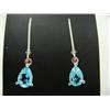 Image 1 : Blue Topaz Earrings 14 K yellow gold- blue topaz are pear, faceted, approx. 1.50 carats, transparent