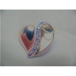 Diamond Heart Pendant 10 K yellow gold- diamonds are single cut, approx. 0.03 carats- estimated reta
