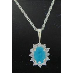 Emerald and Diamond Pendant and Chain 14 K yellow gold- emerald is oval, faceted, approx. 0.50 carat