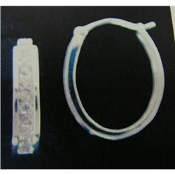 Diamond Hoop Earrings 10 K white gold- diamonds are full cut, approx. 0.50 carats- estimated retail 